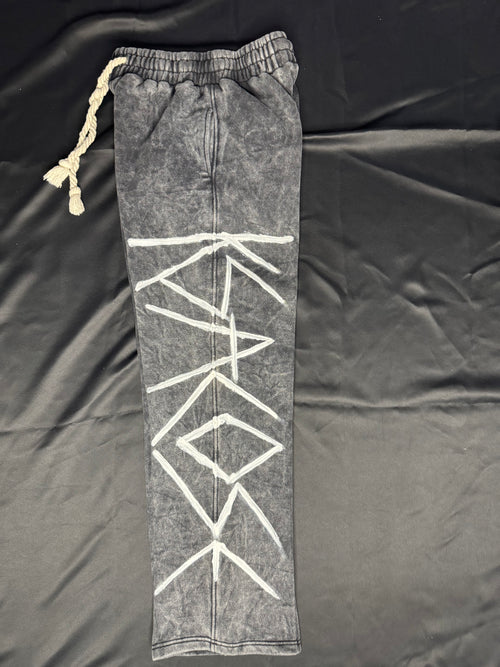 GO TIME HEAVY WIDE-LEG SWEATPANTS (WASHED GREY)